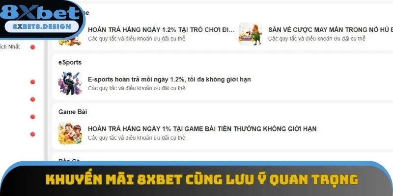 Khuyến mãi 8xbet cùng một số lưu ý quan trọng Khuyến mãi 8xbet cùng một số lưu ý quan trọng